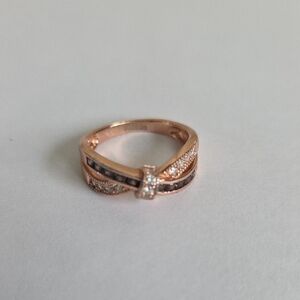 Elegant Rose Gold Ring with Diamond Accents